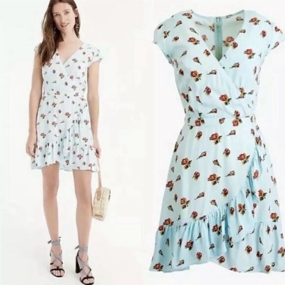 J Crew Faux Wrap Floral Mini Dress
Cottagecore Summer Ruffles - Picture 1 of 16